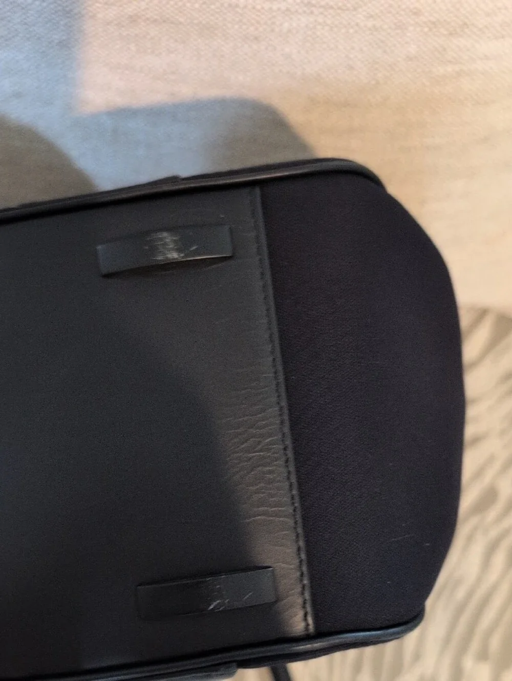 Vintage Tumi Black Canvas and Leather Tote Bag